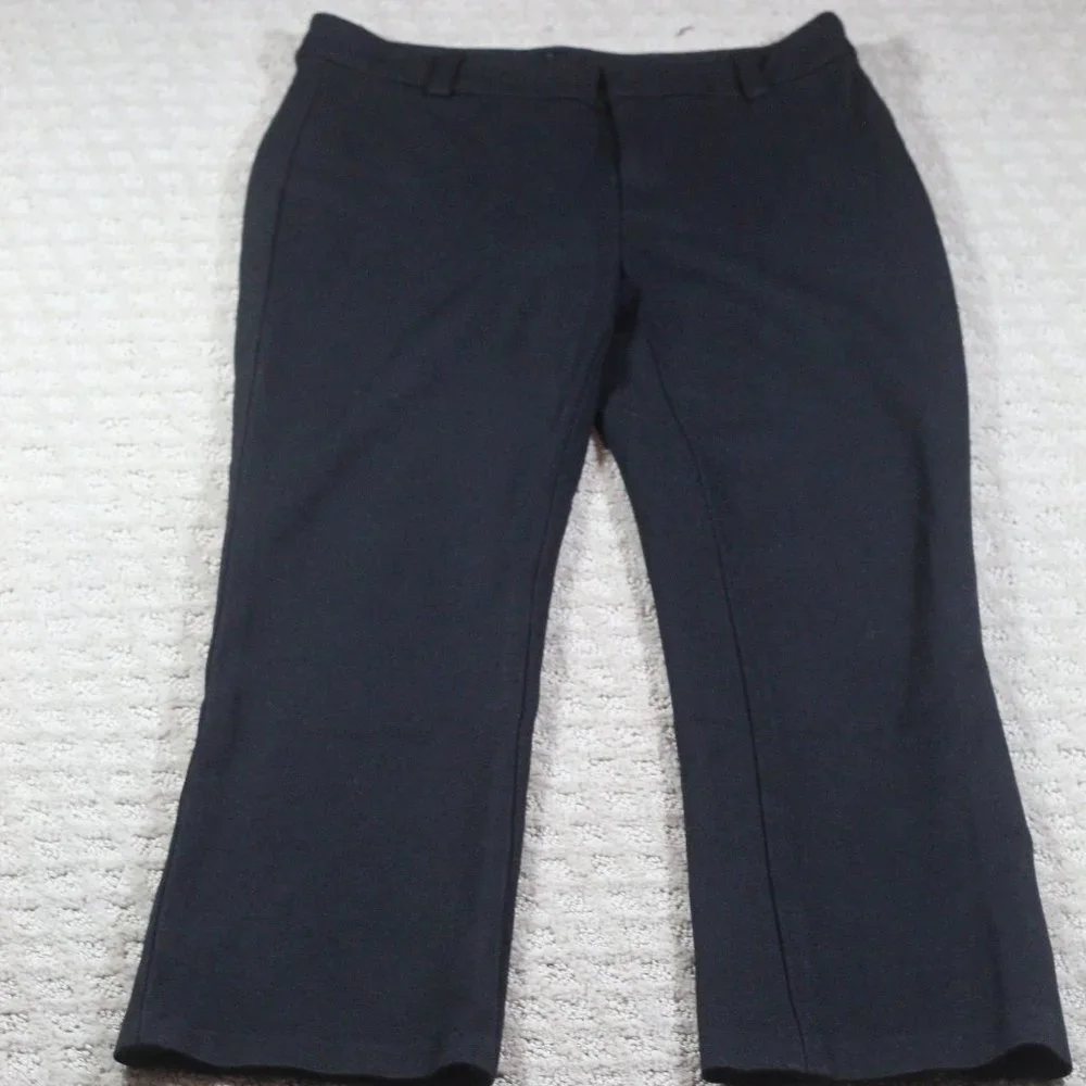 Madewell Size 2 Black Mid-Rise Straight Leg Twill Slacks